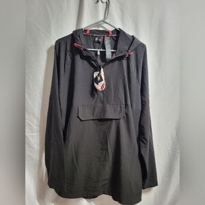NEW Spyder Active Black Hooded Pullover with Red Accents, Size X-Large
